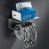 LuxuRoll Aluminium Toilet Paper Holder with Shelf – Multifunctional Bathroom Organizer for Phone & Accessories
