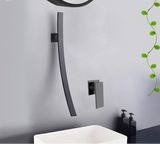 Wandgemonteerde Wastafelkraan – Donkere Afwerking | 2-Gats | Warm & Koud Water | Metaal