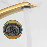 Curved Brass Bathroom Sink Faucet with Single Handle Hot and Cold Mixer