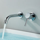 Quyanre Wall Mounted Basin Faucet Brushed Gold – Concealed Mixer Tap | 360° Rotating Spout | Single Handle Bathroom Fixture