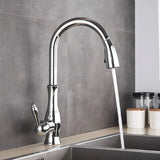 AurumFlex Luxe Pull-Down Gold Kitchen Faucet – Solid Brass Single-Handle Sink Mixer with 360° Swivel & Retractable Spray