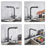 AquaPure 2-in-1 Filter Kitchen Faucet – Single Handle Mixer with Separate Filter Spout | Chrome & Matte Black