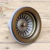 HeritageSeal Solid Brass Kitchen Sink Stopper – Antique Bronze Luxury Drain Plug (3.5” Universal Fit)