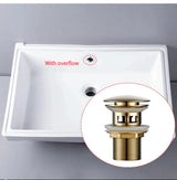 LuxDrain Pop-Up Drain Stopper – Stylish Bathroom Sink Stopper in Black & Gold