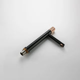 Modern Knurled Handle Bathroom Sink Faucet in Matte Black and Rose Gold Finish