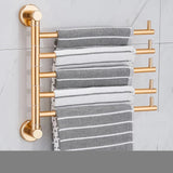 AureliFold Luxury Foldable Towel Bar – Gold/Brass Aluminum Wall-Mounted Rack (14–16 Inches)