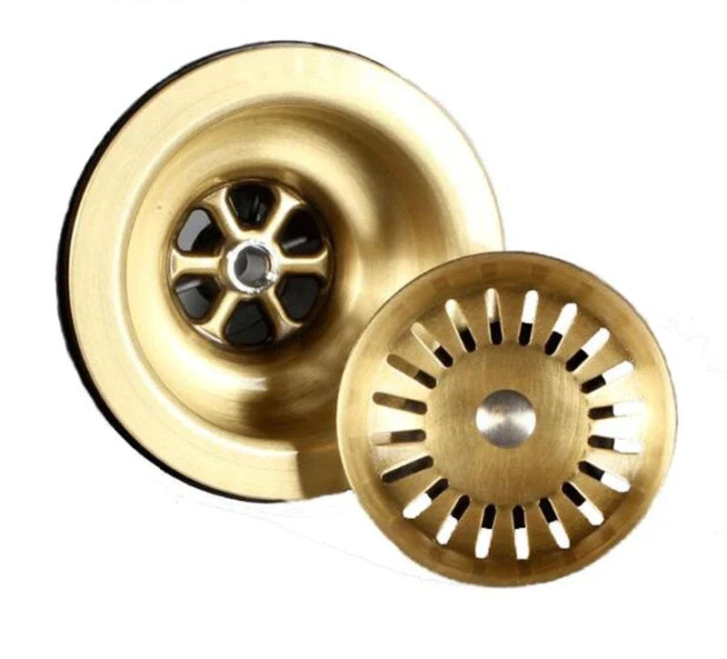 HeritageSeal Solid Brass Kitchen Sink Stopper – Antique Bronze Luxury Drain Plug (3.5” Universal Fit)