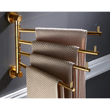 AureliFold Luxury Foldable Towel Bar – Gold/Brass Aluminum Wall-Mounted Rack (14–16 Inches)
