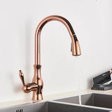 AurumFlex Luxe Pull-Down Gold Kitchen Faucet – Solid Brass Single-Handle Sink Mixer with 360° Swivel & Retractable Spray