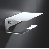 LuxuRoll Aluminium Toilet Paper Holder with Shelf – Multifunctional Bathroom Organizer for Phone & Accessories