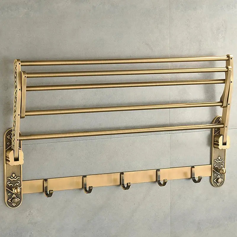 FlexFold Wall-Mounted Towel Rack – Foldable Aluminum Space-Saving Bar (20–24 Inches)