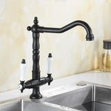 Elkstone Bronze Kitchen Faucet – Dual Handle faucet with Hot & Cold Water Control