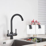 AquaPure 2-in-1 Filter Kitchen Faucet – Single Handle Mixer with Separate Filter Spout | Chrome & Matte Black