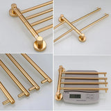 AureliFold Luxury Foldable Towel Bar – Gold/Brass Aluminum Wall-Mounted Rack (14–16 Inches)