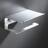 LuxuRoll Aluminium Toilet Paper Holder with Shelf – Multifunctional Bathroom Organizer for Phone & Accessories