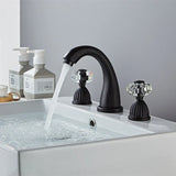 AurLux HeritageFlow Gold Widespread Bathroom Faucet – 8-Inch Double Handle Solid Brass Sink Tap (Deck Mount)