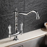 Elkstone Bronze Kitchen Faucet – Dual Handle Mixer with Hot & Cold Water Control