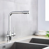 AquaPure 2-in-1 Filter Kitchen Faucet – Single Handle Mixer with Separate Filter Spout | Chrome & Matte Black