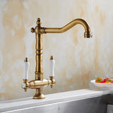 Elkstone Bronze Kitchen Faucet – Dual Handle faucet with Hot & Cold Water Control