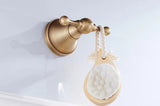 BronzeHaven Vintage Wall-Mounted Bathroom Hardware Set – 3-Piece Antique Brass Collection (Toilet Paper Holder, Towel Ring & Robe Hook)