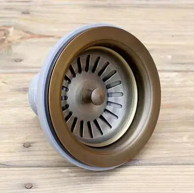 HeritageSeal Solid Brass Kitchen Sink Stopper – Antique Bronze Luxury Drain Plug (3.5” Universal Fit)