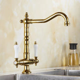 Elkstone Bronze Kitchen Faucet – Dual Handle faucet with Hot & Cold Water Control