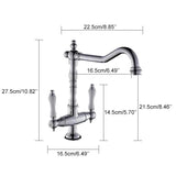 Elkstone Bronze Kitchen Faucet – Dual Handle Mixer with Hot & Cold Water Control