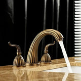 BrassCrest VintageWall Antique Brass Wall Mount Bathroom Faucet – 8" Widespread Single Handle Solid Brass Mixer Tap