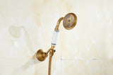 ZGRK Luxe Retro Shower Faucet Set – Wall-Mounted Brass Mixer with Handheld Shower & Extended Spout | Classic Design