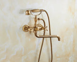 ZGRK Luxe Retro Shower Faucet Set – Wall-Mounted Brass Mixer with Handheld Shower & Extended Spout | Classic Design
