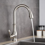 AurumFlex Luxe Pull-Down Gold Kitchen Faucet – Solid Brass Single-Handle Sink Mixer with 360° Swivel & Retractable Spray