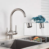 AquaPure 2-in-1 Filter Kitchen Faucet – Single Handle Mixer with Separate Filter Spout | Chrome & Matte Black