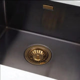 HeritageSeal Solid Brass Kitchen Sink Stopper – Antique Bronze Luxury Drain Plug (3.5” Universal Fit)