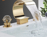 Aurevista Heritage 3-Hole Bathroom Faucet – Dual Handle Widespread Sink faucet in Solid Brass (Gold, Chrome, Brushed Nickel, Oil-Rubbed Bronze)