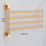 AureliFold Luxury Foldable Towel Bar – Gold/Brass Aluminum Wall-Mounted Rack (14–16 Inches)