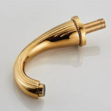 AurLux HeritageFlow Gold Widespread Bathroom Faucet – 8-Inch Double Handle Solid Brass Sink Tap (Deck Mount)