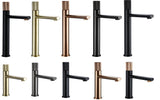 Modern Knurled Handle Bathroom Sink Faucet in Matte Black and Rose Gold Finish