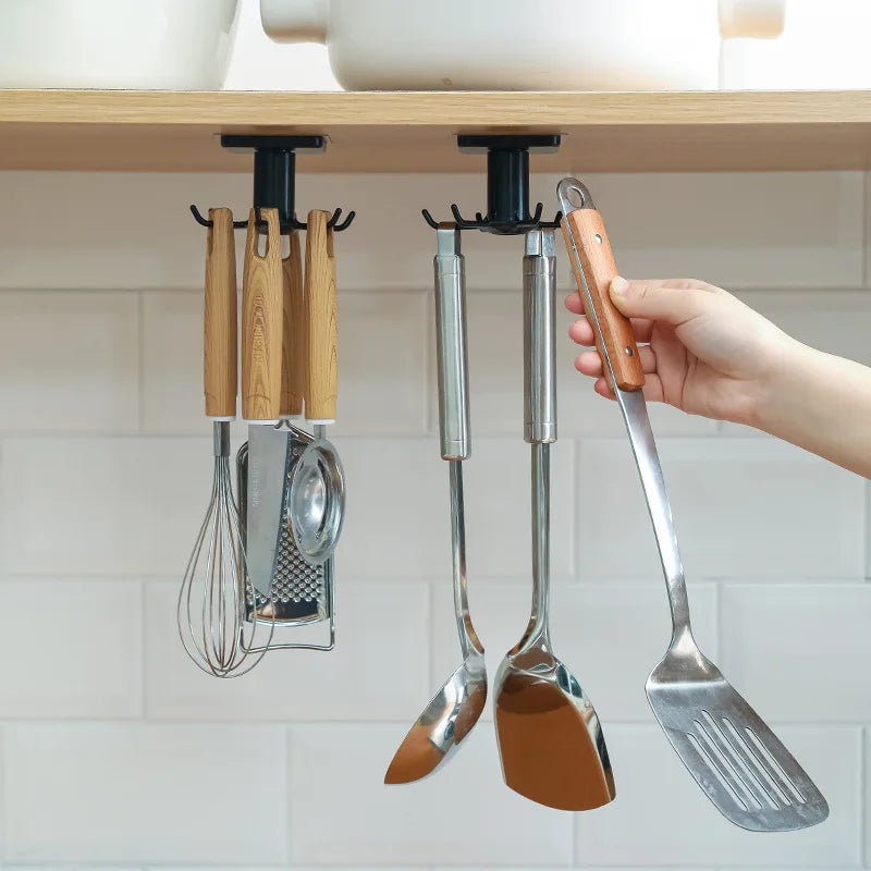 SpinHook360 – Rotating Adhesive Hook Organizer for Kitchen & Bath