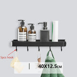 AlumaNest Matte Black Aluminum Corner Shower Shelf – Drill-Free 3-Tier Bathroom & Kitchen Wall Organizer