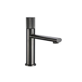 Modern Knurled Handle Bathroom Sink Faucet in Matte Black and Rose Gold Finish