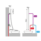 Wandgemonteerde Wastafelkraan – Donkere Afwerking | 2-Gats | Warm & Koud Water | Metaal