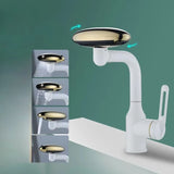 Futuristic Waterfall Bathroom Faucet with 4 Flow Modes and Hot Cold Mixer