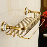 RoyalRetro Antique Brass Bathroom Accessory Set with Ceramic – 5-Piece Vintage Bathroom Collection