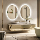 GlowHalo Frameless LED Vanity Mirror – Round Anti-Fog Lighted Bathroom Mirror with Dimmable Touch Control