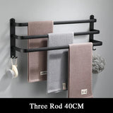 SlateBar Matte Black Aluminum Towel Bar – Wall-Mounted Modern Bathroom Towel Holder