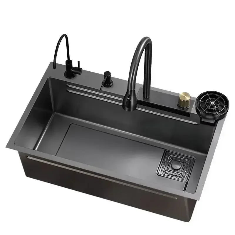 AquaPro Heavy-Duty Stainless Steel Kitchen Sink – Single Bowl | Rectangular | Includes Faucet & Soap Dispenser