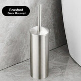 SteelGuard Pro Stainless Steel Toilet Brush & Holder Set – Rustproof Modern Bathroom Cleaning System with Hygienic Cup Design