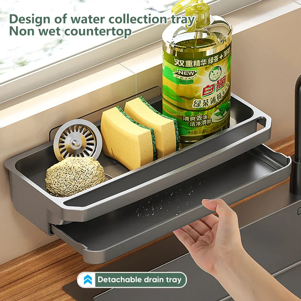 SinkMate Kitchen Sink Organizer – ABS Plastic Sponge & Draining Rack