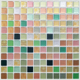 CrystalMosaic 3D Tile Stickers – Self-Adhesive Waterproof Glass-Look Wall Covering for Kitchen & Bathroom (5/10 Pieces)