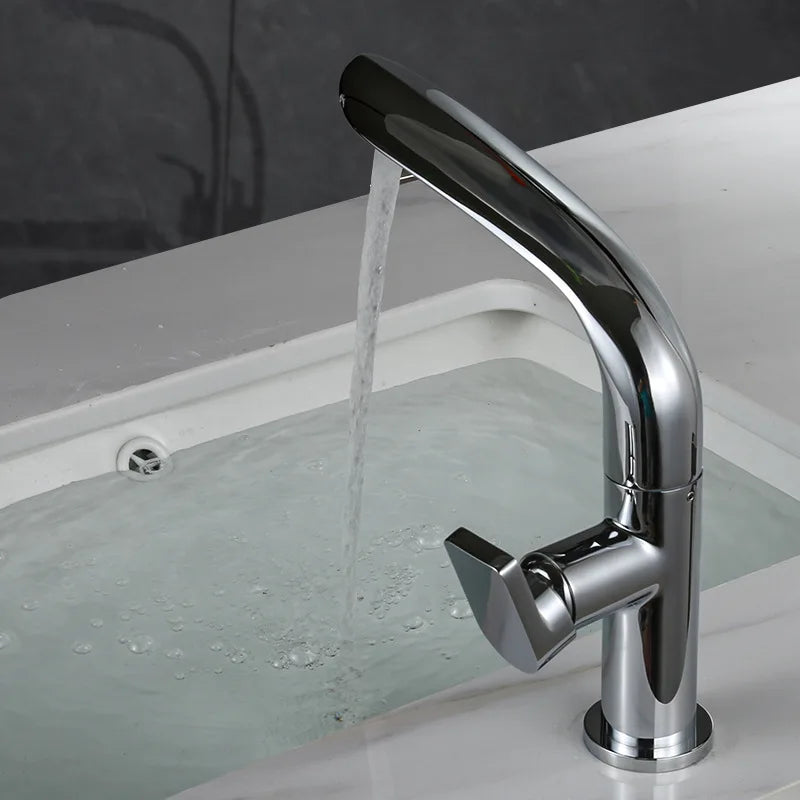 AquaLux GlideFlow Swivel Bathroom Faucet – Premium Solid Brass Vanity Sink faucet with 360° Rotating Spout